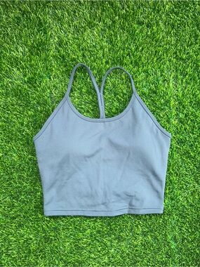 Seamless Gray Racerback Cropped Sports Bra